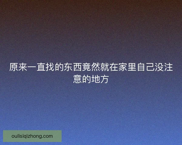 原来一直找的东西竟然就在家里自己没注意的地方